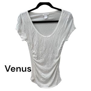 VENUS Body Con Cap Sleeve White Top Size Medium